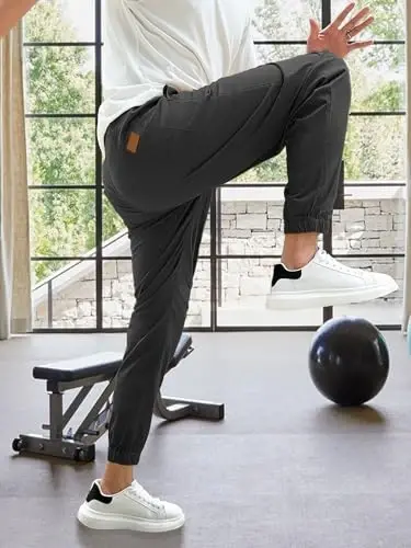 PLEPAN Mens Casual Cargo Joggers - Cotton Drawstring Chino Pants Hiking Outdoor Twill Track Jogging Sweatpants - 6