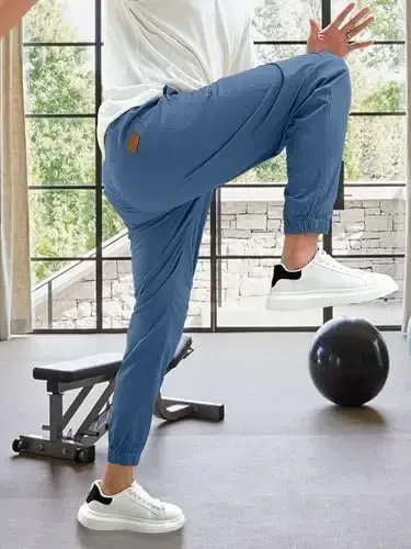 PLEPAN Mens Casual Cargo Joggers - Cotton Drawstring Chino Pants Hiking Outdoor Twill Track Jogging Sweatpants - 6