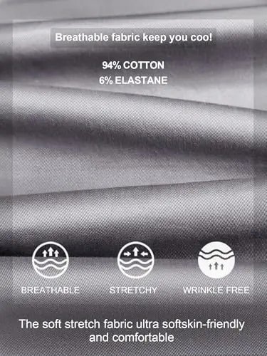 PLEPAN Mens Casual Cargo Joggers - Cotton Drawstring Chino Pants Hiking Outdoor Twill Track Jogging Sweatpants - 4