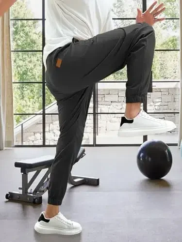 PLEPAN Mens Casual Cargo Joggers - Cotton Drawstring Chino Pants Hiking Outdoor Twill Track Jogging Sweatpants - 6