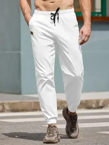 PLEPAN Mens Casual Cargo Joggers - Cotton Drawstring Chino Pants Hiking Outdoor Twill Track Jogging Sweatpants - 6