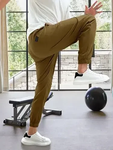 PLEPAN Mens Casual Cargo Joggers - Cotton Drawstring Chino Pants Hiking Outdoor Twill Track Jogging Sweatpants - 6