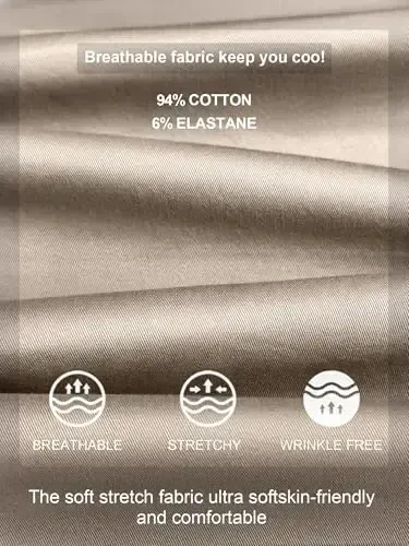 PLEPAN Mens Casual Cargo Joggers - Cotton Drawstring Chino Pants Hiking Outdoor Twill Track Jogging Sweatpants - 4