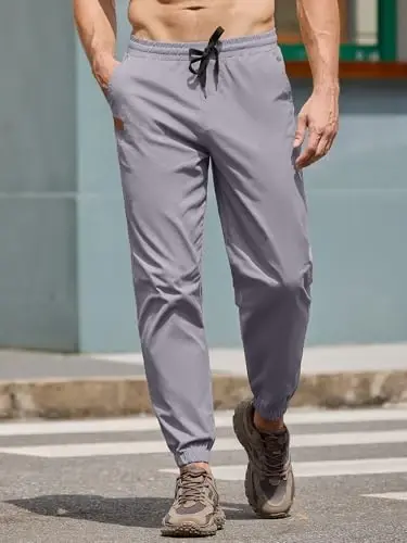 PLEPAN Mens Casual Cargo Joggers - Cotton Drawstring Chino Shimlar Piyoda Sayr qilish Ochiq Havoda Burama Iz Jogging Sport Shimlar - 6