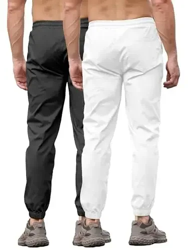 PLEPAN Mens Casual Cargo Joggers - Paxtali bog'ichli Xitoy shimlar Trekking Ochiq havoda Twill Track Yugurish Sport shimlari - PLEPAN (1)