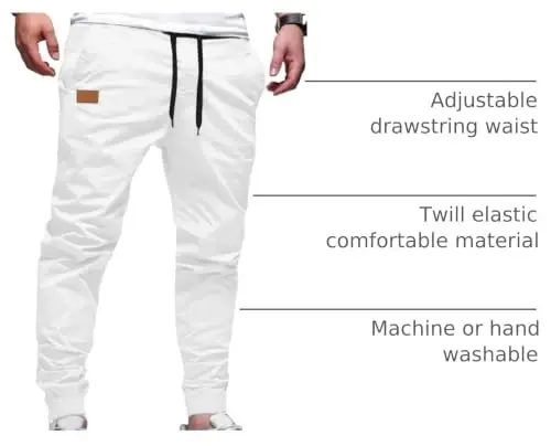 PLEPAN Mens Cotton Casual Cargo Joggers with 4 Pockets | Elastic Waist Drawstring, Track Jogging Sweatpants, Hiking,Outdoor, Comfortable - 4