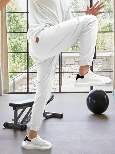 PLEPAN Мужские повседневные брюки-карго джоггеры - хлопковые брюки чинос на кулиске для пешего туризма, активного отдыха, твиловые спортивные штаны для бега и тренировок - 6