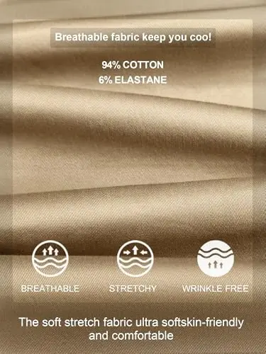 PLEPAN Mens Casual Cargo Joggers - Cotton Drawstring Chino Pants Hiking Outdoor Twill Track Jogging Sweatpants - 4