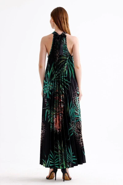 Плиссе без рукавов, халтер, цифровой принт. - 5