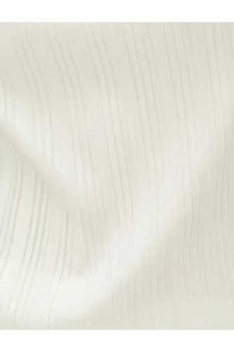 Плиссированная футболка с короткими рукавами и круглым вырезом - Экрю - 6