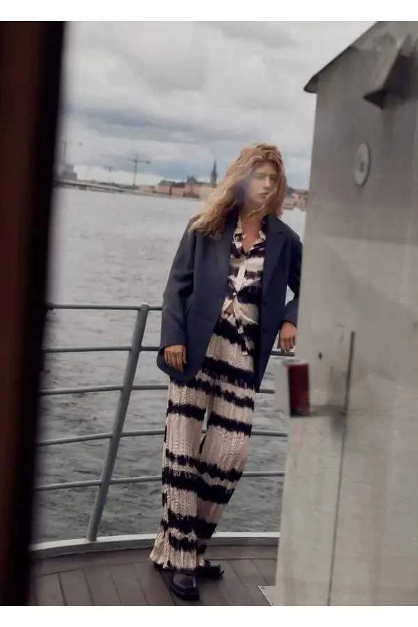 Плиссированные брюки батик - 6