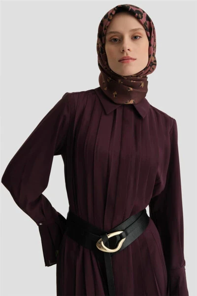 Plitreli Ko'ylak Libos 24k9904 Binafsha - 4