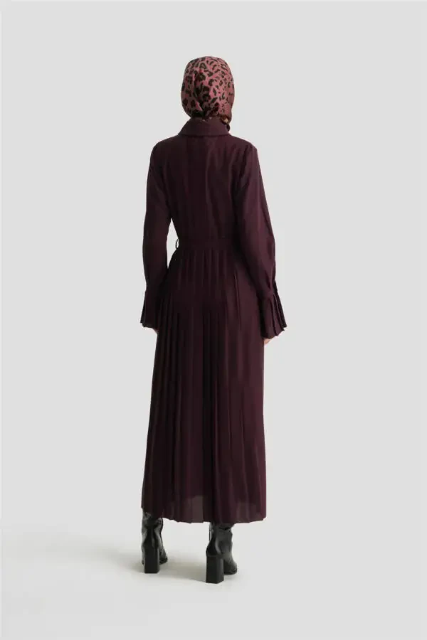 Plitreli Ko'ylak Libos 24k9904 Binafsha - 5