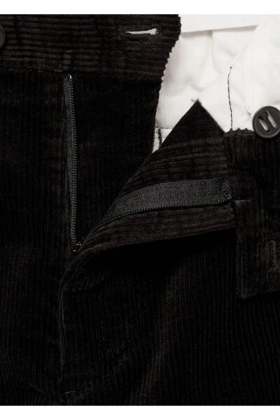 Плоские бархатные брюки с плиссировкой и лампасами - 8