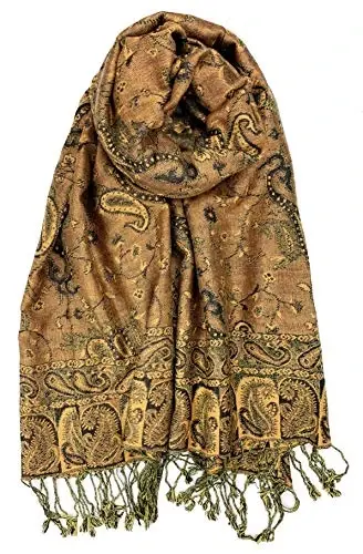 Plum Feathers Tapestry Ethnic Paisley Pattern PasModazoneina Shawl Scarf, Womens PasModazoneina Shawl Wrap with Fringes - PLUM
