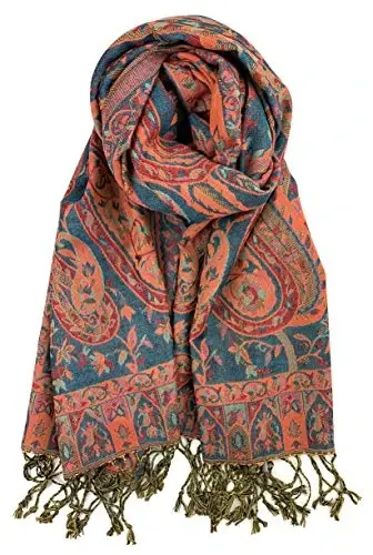 Plum Feathers Tapestry Etnik Paisley naqshli PasModazoneina roʻmol sharf, ayollar uchun PasModazoneina ponponli roʻmol oʻrami - 1