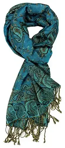 Plum Feathers Tapestry Ethnic Paisley Pattern PasModazoneina Shawl Scarf, Womens PasModazoneina Shawl Wrap with Fringes - 2