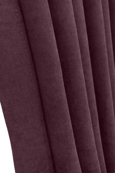 Plum Solid Color Blackout Curtain, Plain Straight Sewing, Extrafor Pleating, Single Panel - Modazone (1)
