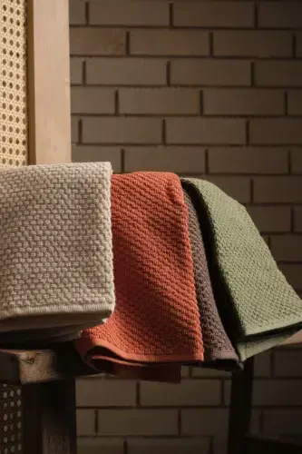 %100 Pamuk 4’lü Renkli El Yüz Havlusu Seti – 30x50 Cm Çeyizlik, Misafir, Mutfak, Hediyelik - 4