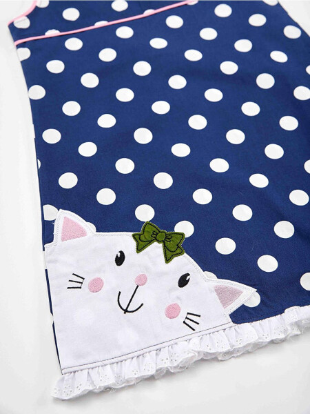 Plump Cat Girl Poplin Dress - 5