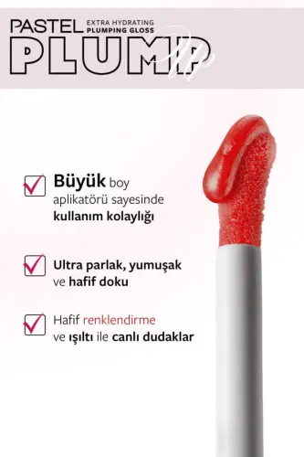 Plump Up 209 Red Velvet Extra Hydrating Plumping Gloss - Dolgunlaştıran Dudak Parlatıcısı-209 Red Velvet - 3