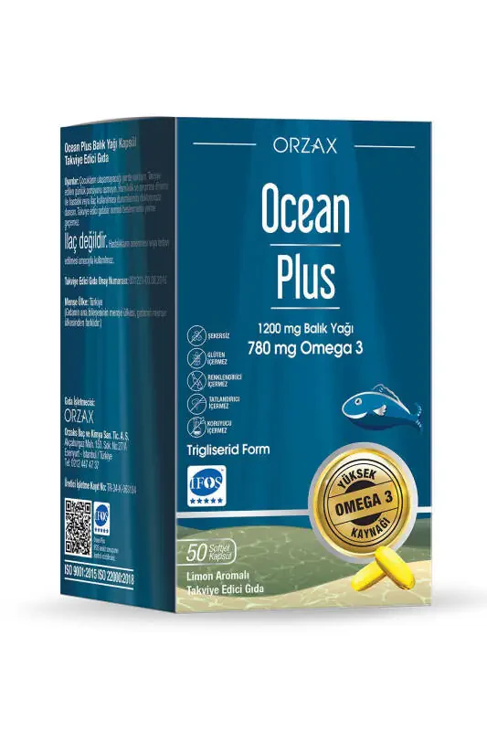 Plus 1200 Mg Omega-3 Baliq yog'i 50 Kapsula - 1