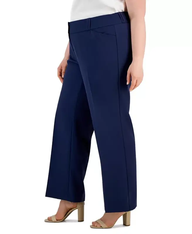 Plus and Petite Plus Size Curvy Bootcut Pants, Created for Modazone - Indigo Sea - 3