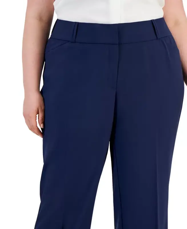 Plus and Petite Plus Size Curvy Bootcut Pants, Created for Modazone - Indigo Sea - 4