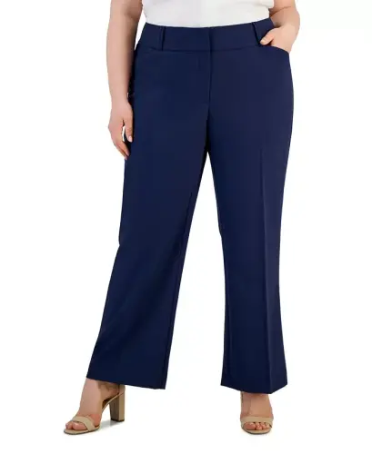 Plus and Petite Plus Size Curvy Bootcut Pants, Created for Modazone - Indigo Sea 