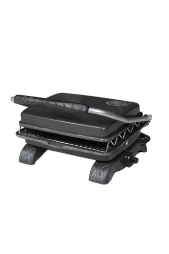 Plus Organic Cast Iron Grill & Toaster Machine Black Grill Attachment & Brushed 