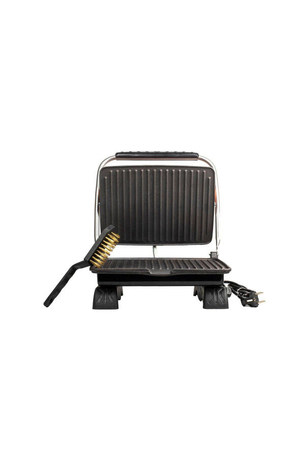 Plus Organic Cast Iron Grill & Toaster Machine Lilac Grill Attachment with Brush - 8