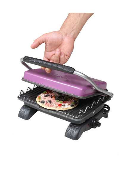 Plus Organic Cast Iron Grill & Toaster Machine Lilac Grill Attachment with Brush 