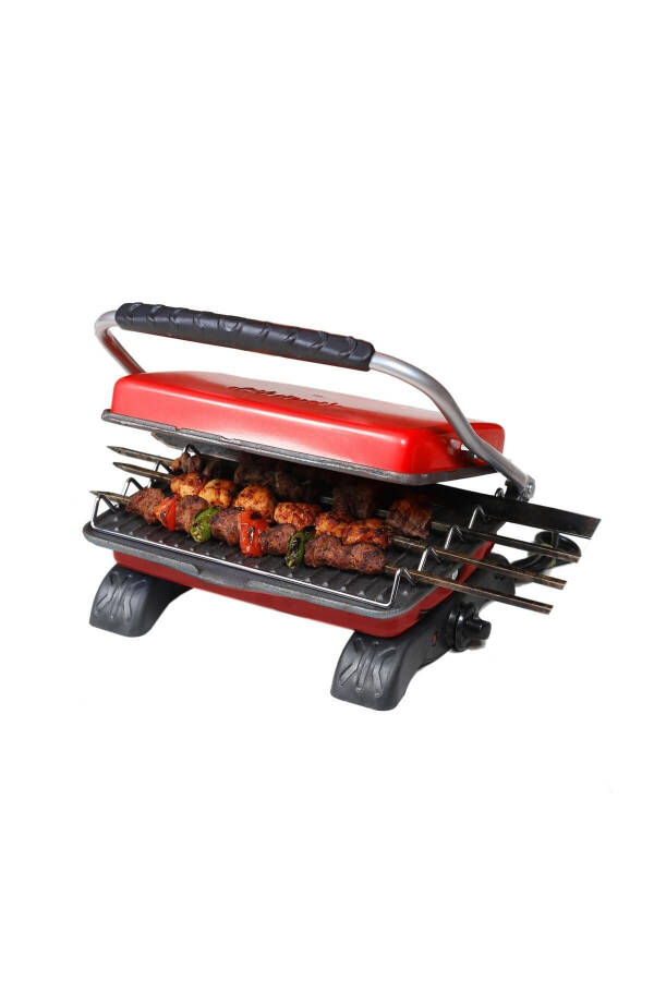 Plus Organic Cast Iron Grill & Toaster Machine Red Grill Attachment & Brush - 1