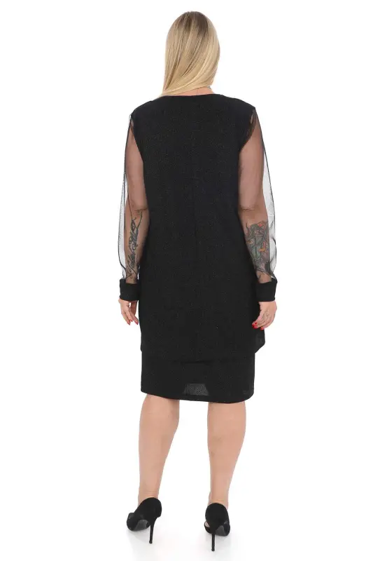 Plus Size 3-Piece Skirt Evening Suit Black GLS533 - 4