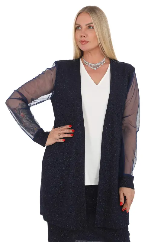 Plus Size 3-Piece Skirt Suit Navy Blue GLS533 - 4