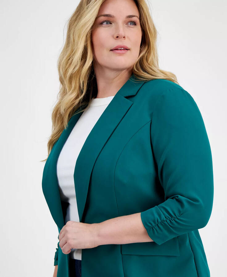 Plus Size 3/4-Sleeve Blazer, Created for Modazone Green Tourmalin - 2