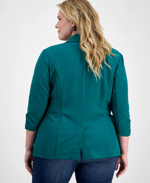 Plus Size 3/4-Sleeve Blazer, Created for Modazone Green Tourmalin - 3