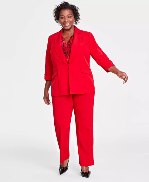 Plus Size 3/4-Sleeve Blazer, Created for Modazone Red Zenith - 2