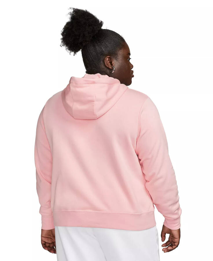 Plus Size Active Sportswear Club Hooded Fleece Sweatshirt Medium Soft Pink - 2