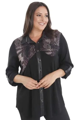 Plus Size Asymmetric Cut Knitted Burgundy Shirt - 1