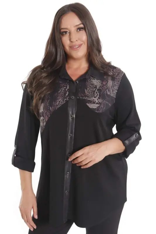 Plus Size Asymmetric Cut Knitted Burgundy Shirt - 3