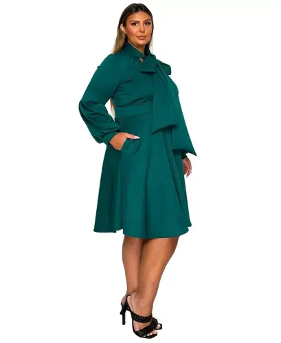 Plus Size Bekah Flare Pocket Dress - Emerald - L I V D (1)