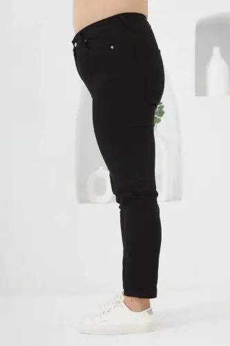 Plus Size Black Cotton Pants - 3