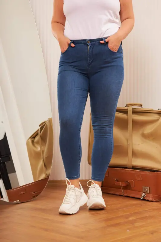 Plus Size Blue Pants - 1