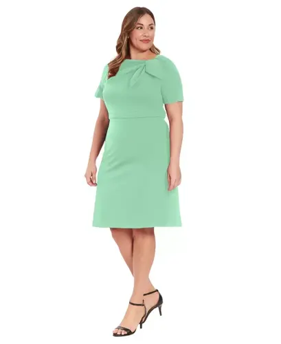 Plus Size Bow-Neck Sheath Dress - Katydid - LONDON TIMES (1)