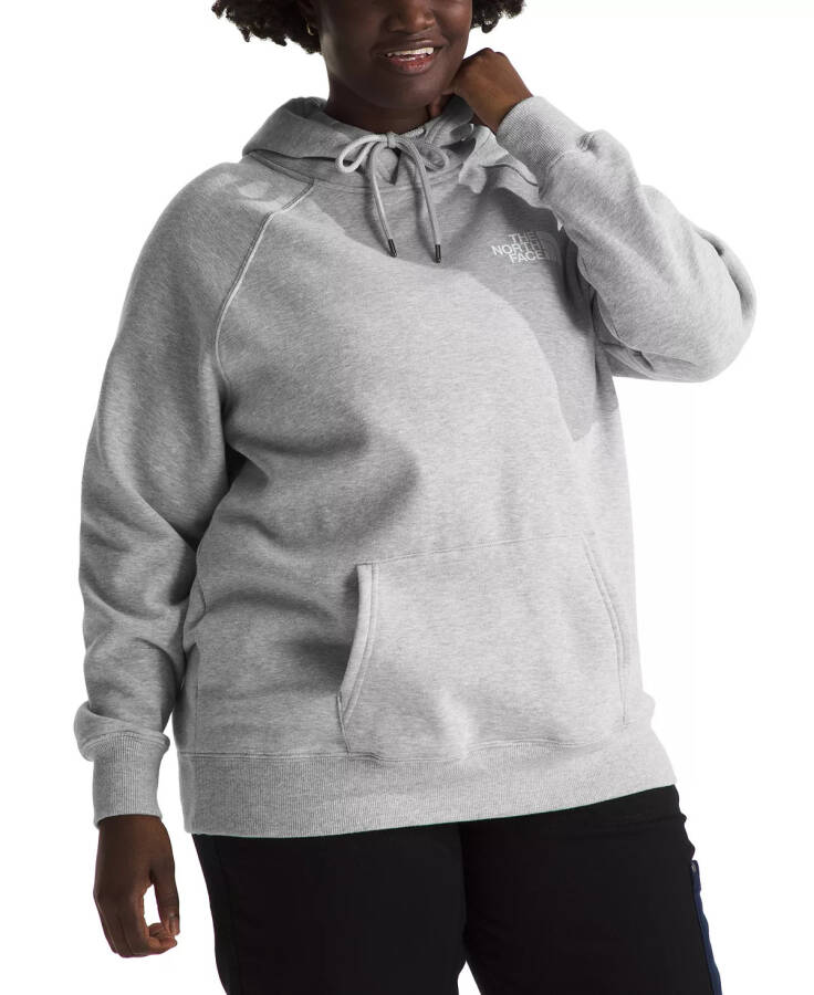 Plus Size Box Long-Sleeve Logo Hoodie Tnf Light Grey Heather/tnf Black - 1