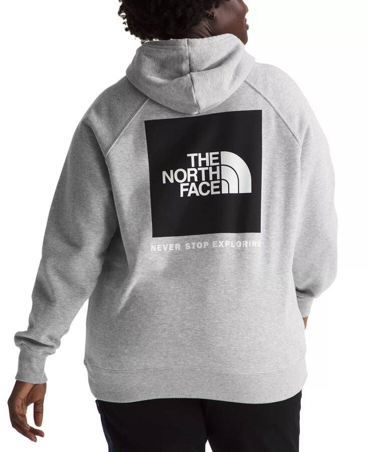 Plus Size Box Long-Sleeve Logo Hoodie Tnf Light Grey Heather/tnf Black - 2