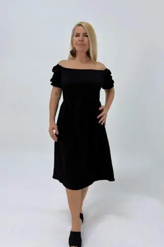Plus Size Carmen Neck Very Stretchy Waist Mediterranean Dress GLS46 - 1
