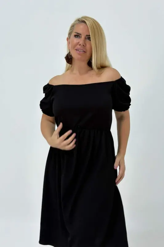 Plus Size Carmen Neck Very Stretchy Waist Mediterranean Dress GLS46 - 3