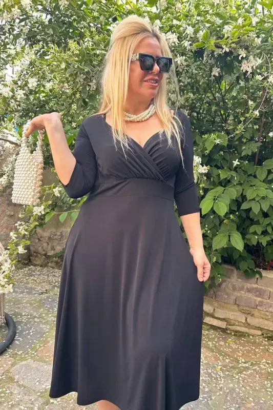 Plus Size Carmen Neckline Evening Dress GLS8003 - 1